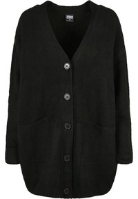 LADIES CHUNKY FLUFFY KNIT CARDIGAN - Cardigan - black