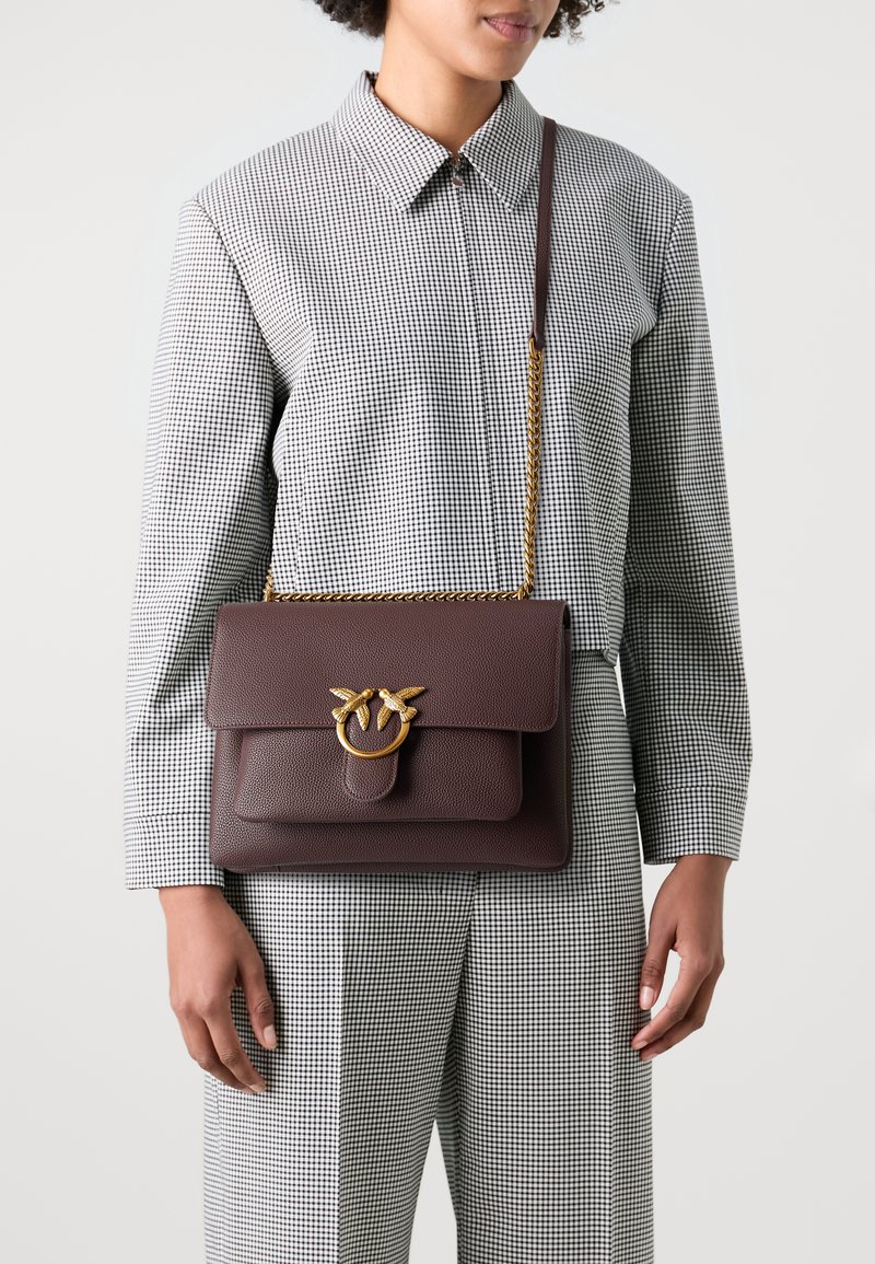 Pinko LOVE SOFT BIG BOTTALATA - Borsa a tracolla - chocolate