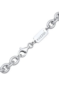 Sudraba ķēdes aproce ar apaļām saitēm, pulētu apdari un omāra aizdari ar pievienotu KUZZOI birku.