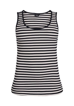 Zizzi, GESTREIFTES TANK MIT STRUKTUR - Top - black snow w stripe