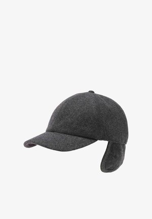 bugatti, CHECKED SUEDE-LOOK BRIM - Cap - grey
