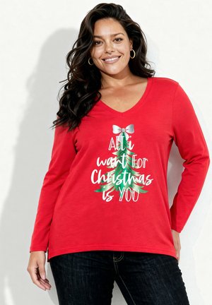 MIT WEIHNACHTSBAUM - Longsleeve - neon red