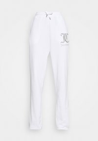 Witte sweatpants met een elastische tailleband en verstelbare trekkoord. Voorzien van zijzakken en een zilveren logo op de linkerdij.