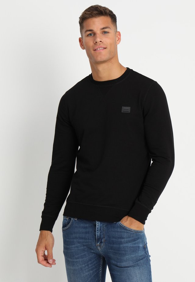 FELPA GIROCOLLO BASIC CON PLACCHETTA - Felpa - nero