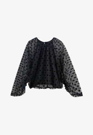 Next REGULAR FIT - BATWING LONG SLEEVE DEVORE - Pluus - black polka dot