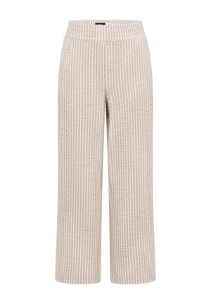 Cecil, WIDE-LEG PANTS IN SEERSUCKER QUALITY - Pantaloni - grain beige