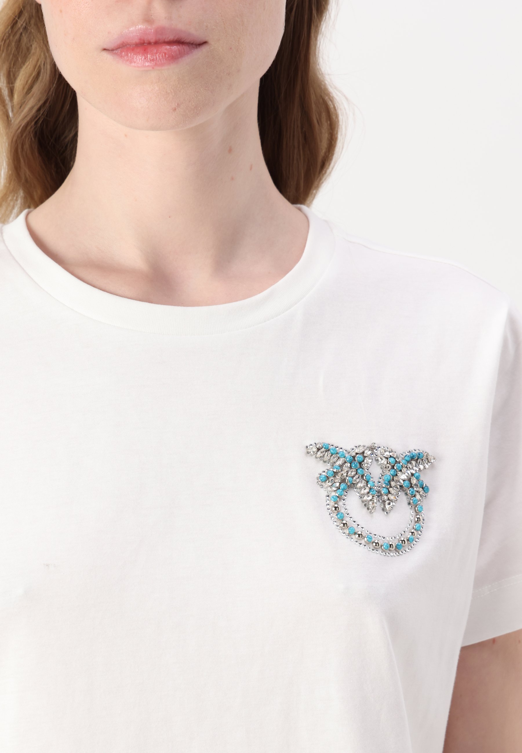 売れ筋商品|||ピンコ Tシャツ レディース トップス NAMBRONE LOGO BIRDS RICAMATO - Print T-shirt - bianco Pinko NAMBRONE LOGO BIRDS RICAMATO - Print T-shirt - bianco