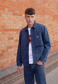 Carhartt WIP DOUBLE FRONT JACKET  - Casaco de ganga - dark navy worn washed