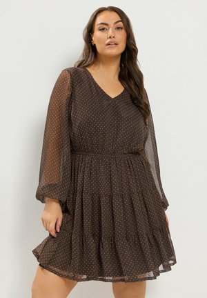 Yours Clothing, PLUS SIZE MINI DRESSES - Robe de jour - chocolate
