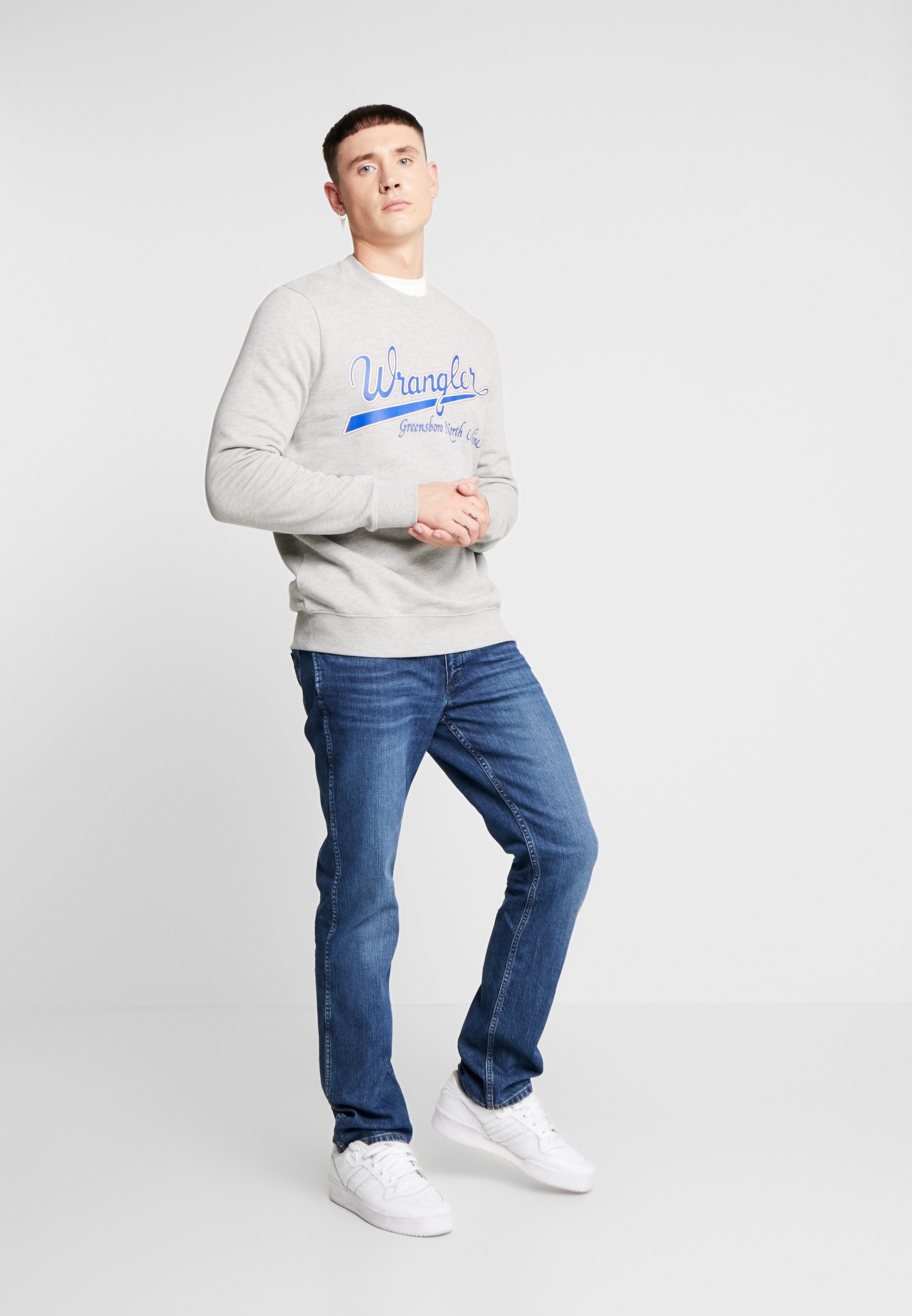 Wrangler LOGO Sweatshirt mid grey melange Zalando.no Wrangler LOGO - Sweatshirt - mid grey melange