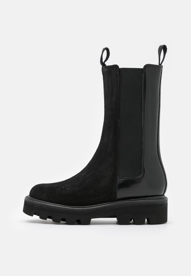 DORIS - Plateaustiefel - black hi shine/black