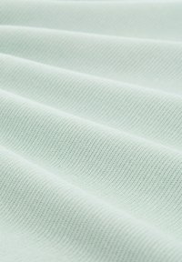 Helles mintgrünes Textil mit einer strukturierten, gerippten Oberfläche und sanften Falten, die ein glattes, gewebtes Muster zeigen.