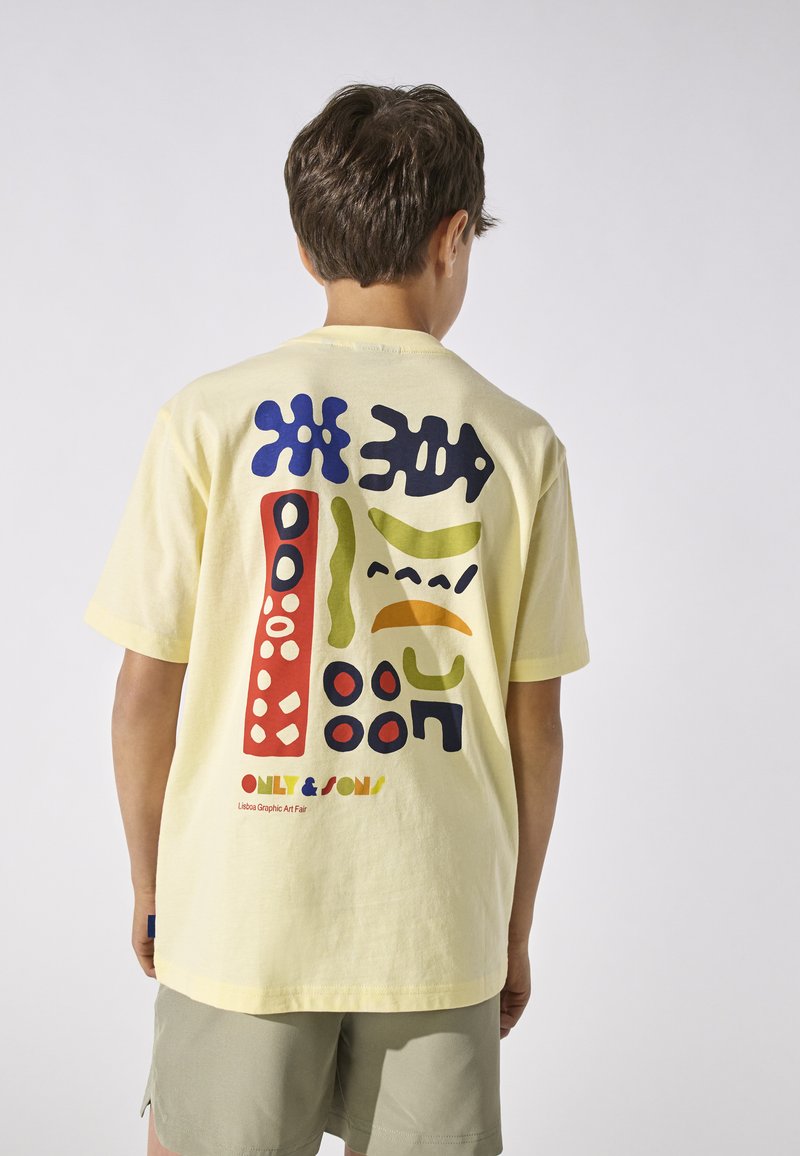 ONLY & SONS junior OSJJANLO LIFE LOOSE TEE  - Potiskana majica - flan