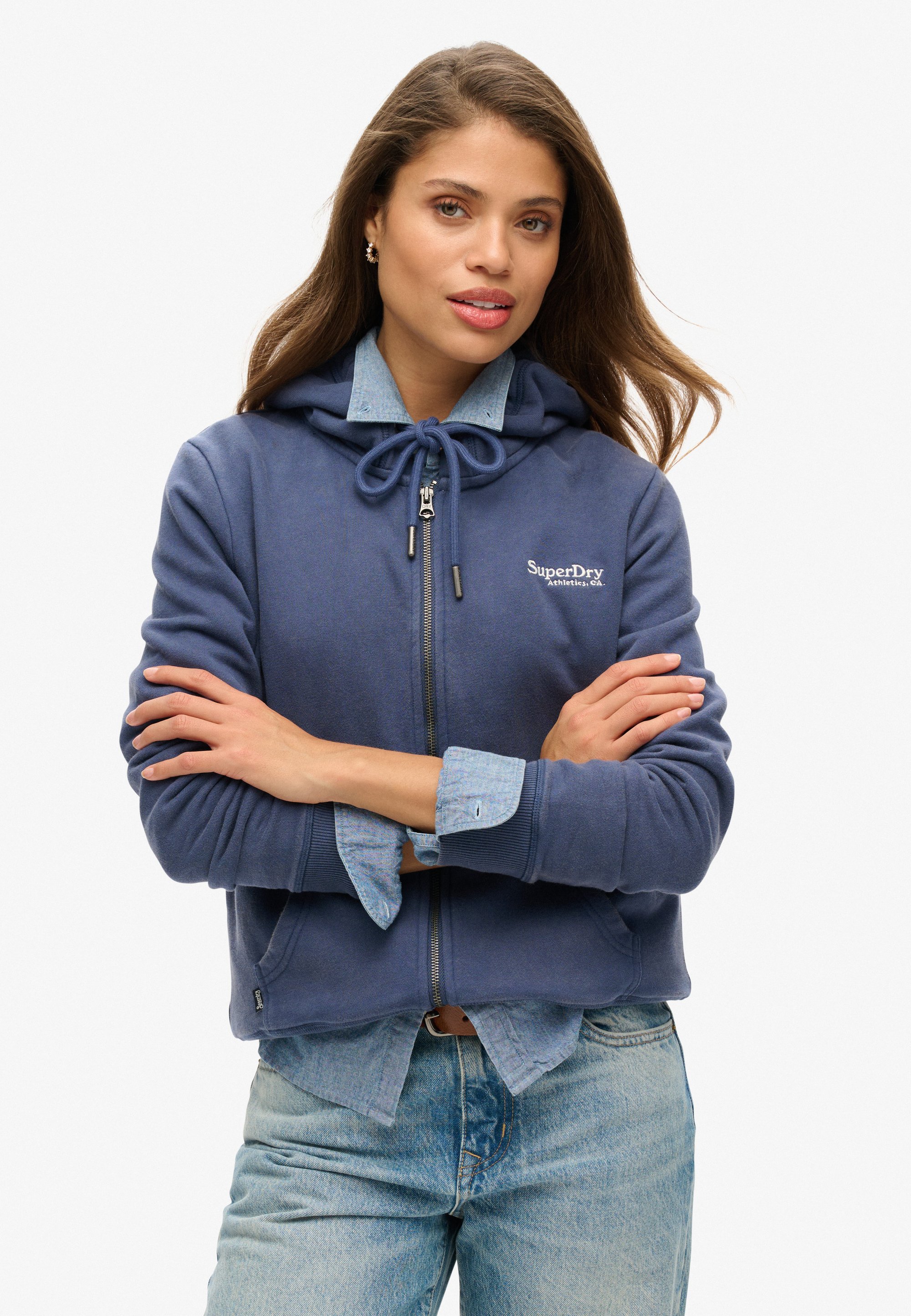 Navy Superdry Hoody Womens Superdry Athletic Essential Oversized