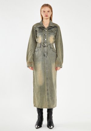 BOILERSUIT STYLE - Vestito lungo - grey vintage wash