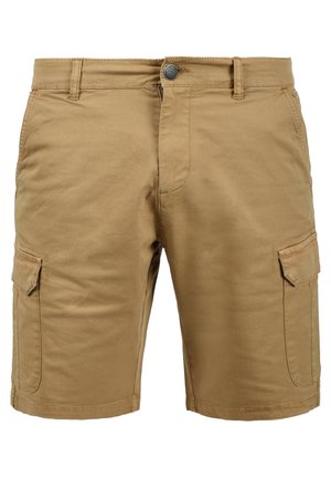 Khaki cargo shorts gemaakt van duurzame katoenmixstof, met een knoopsluiting, twee zijzakken en een relaxte pasvorm.