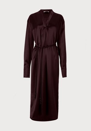 ASYMMETRIC SHIRT DRESS - Φόρεμα πουκάμισο - merlot