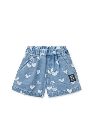 BORRISA - Denim shorts - light blue