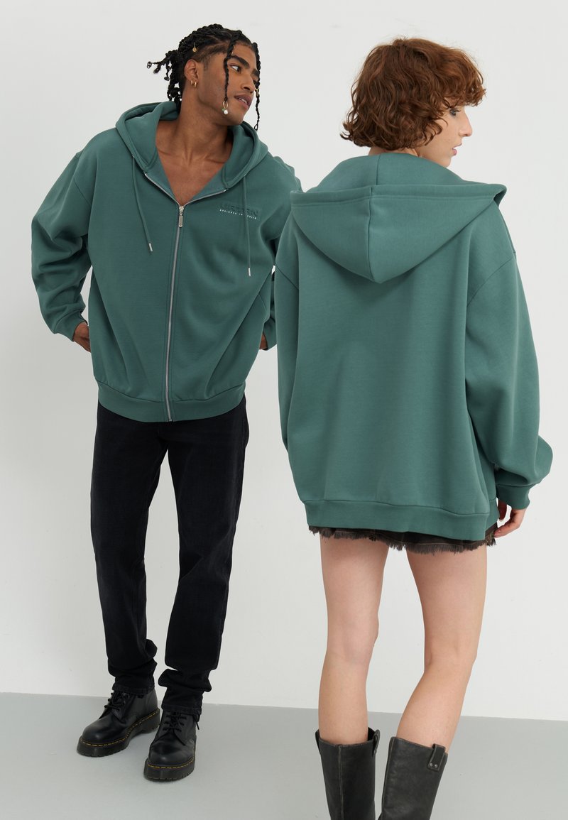 YOURTURN HEAVY ZIP HOODIE UNISEX - Felpa con zip - green