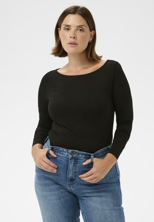 YIKA LS BOATNECK - Hosszú ujjú felső - black deep