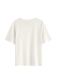 Kortærmet t-shirt i off-white bomuld, med en klassisk rund halsudskæring og en afslappet pasform, uden synlige mønstre eller accenter.