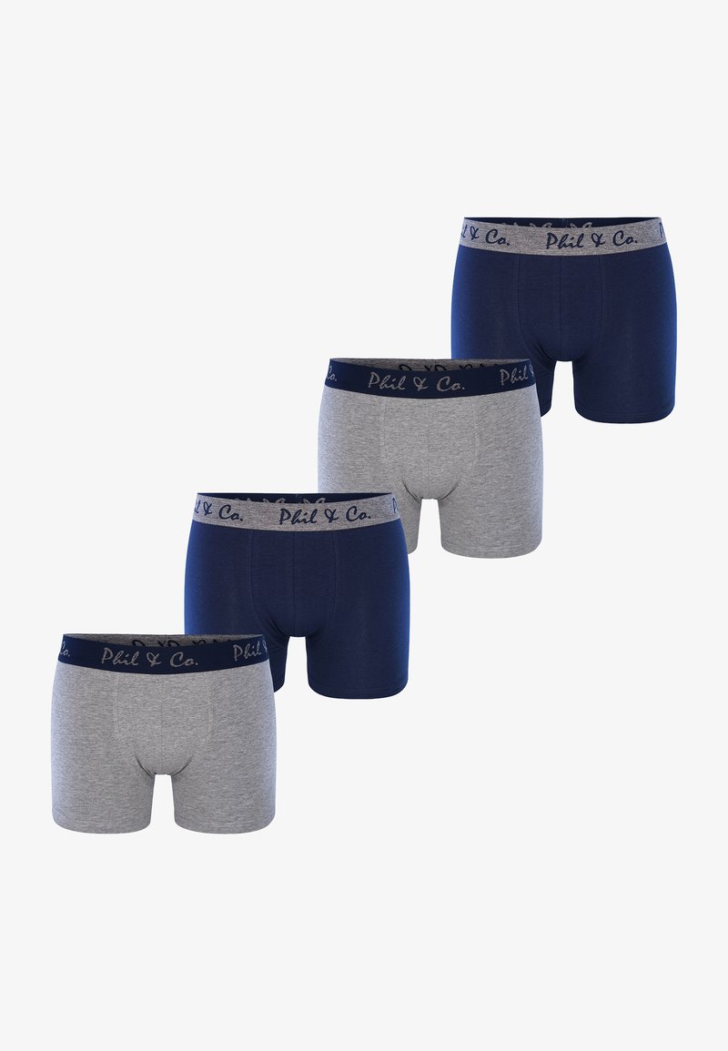 Phil & Co. Berlin 4 PACK - Lange Boxershorts - navy grau