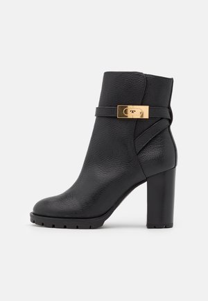 High heeled ankle boots - black