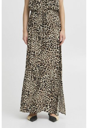 Maxi rok van lichte stof met een luipaardprint in bruin- en zwarttinten. Inclusief een elastische tailleband met koord.