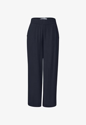 Street One, HIGH-WAIST WIDE-LEG PANTS IN A LOOSE FIT - Housut - shadowed navy
