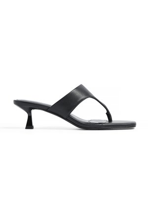 WIDE THONG - Muiltjes met hak - black