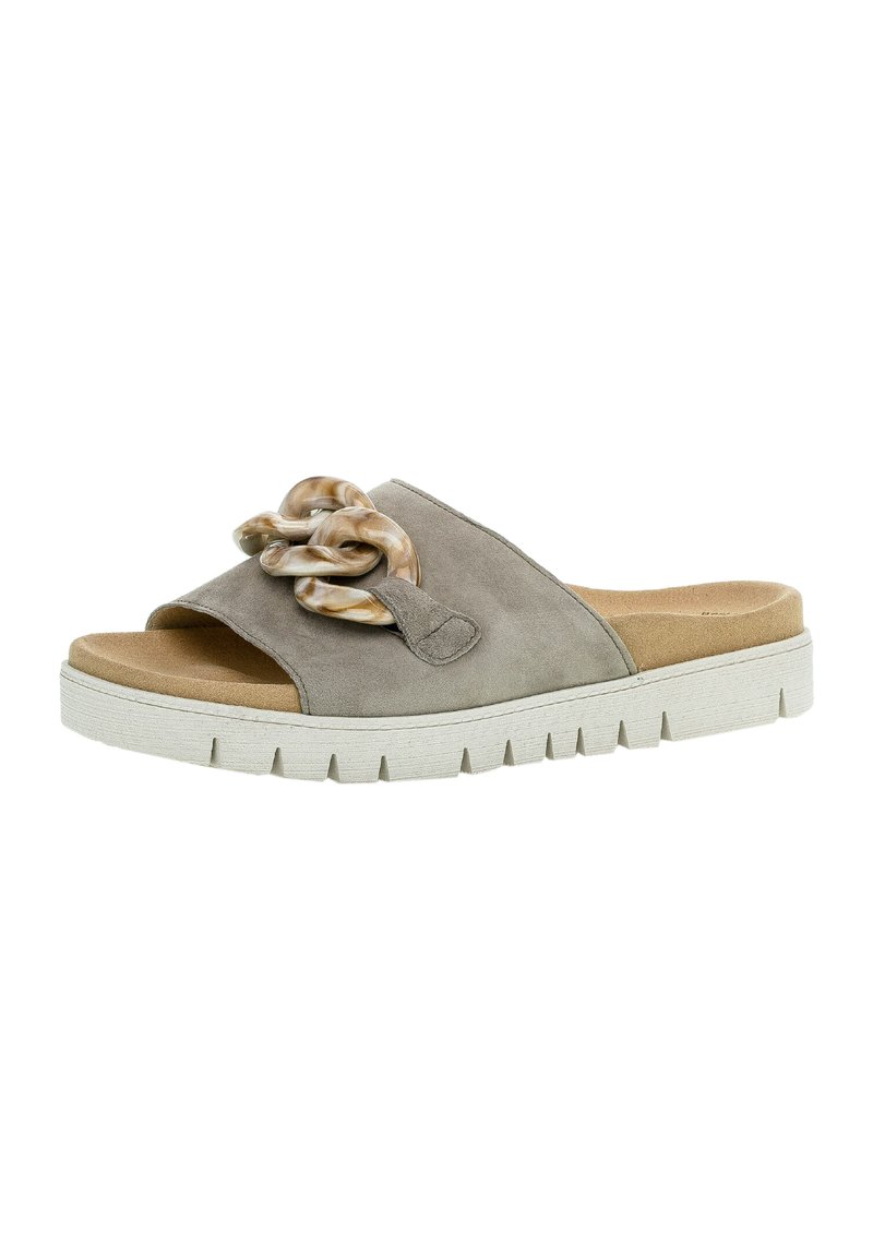 Damen Flache Pantoletten | Gabor Pantolette flach grün - XB15241 Damen Flache Pantoletten | Gabor Pantolette flach grün - XB15241