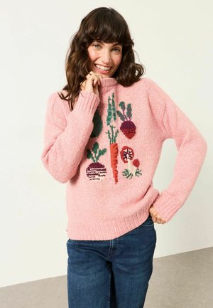 FatFace, VEGETABLE KNITTED CREW NECK JUMPER - Jumper - pink