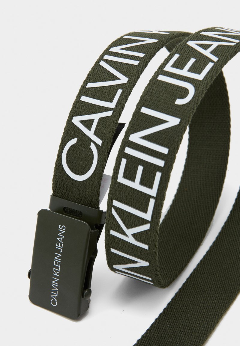 Calvin Klein Jeans Logo Belt Unisex Gurtel Green Grun Zalando De
