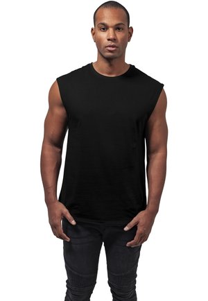 OPEN EDGE SLEEVELESS TEE - Top - black