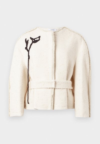 Erdem COCOON CROPPED BELTED JACKET - Žieminė striukė - ivory