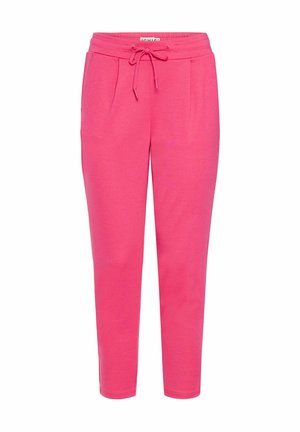 Roze katoen joggingbroek met een elastische tailleband, touwtjes en twee voorzakken. Tapered leg ontwerp met een zachte textuur.