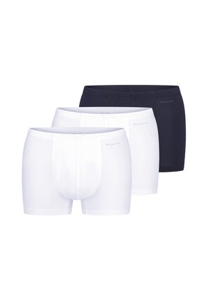 Tre herre boxerbriefs, to hvide par foran og et sort par bagpå, vist mod en hvid baggrund.