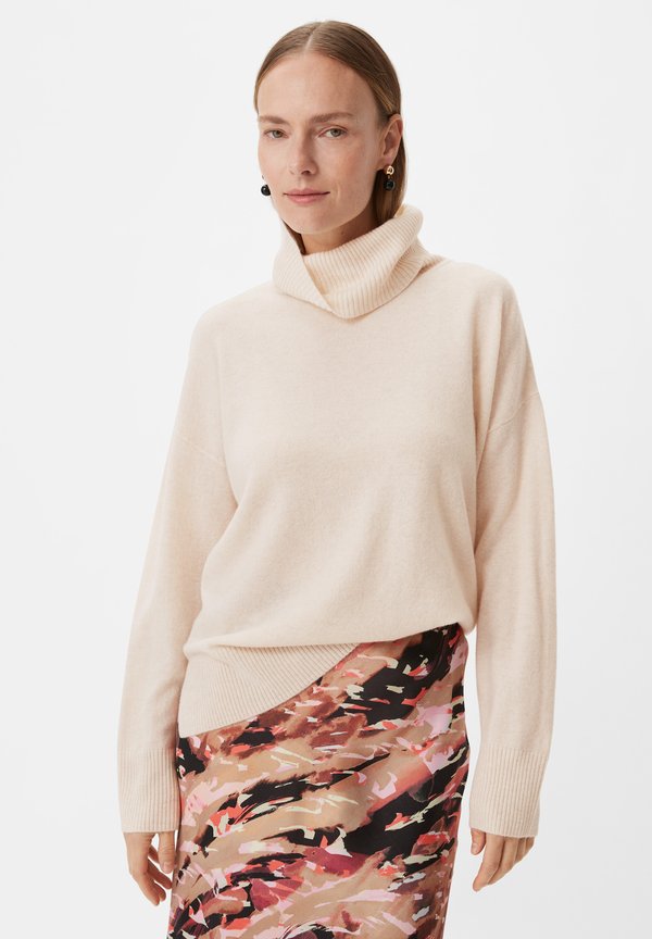 MIT ZOPFMUSTER-DETAIL - Strickpullover - helles beige