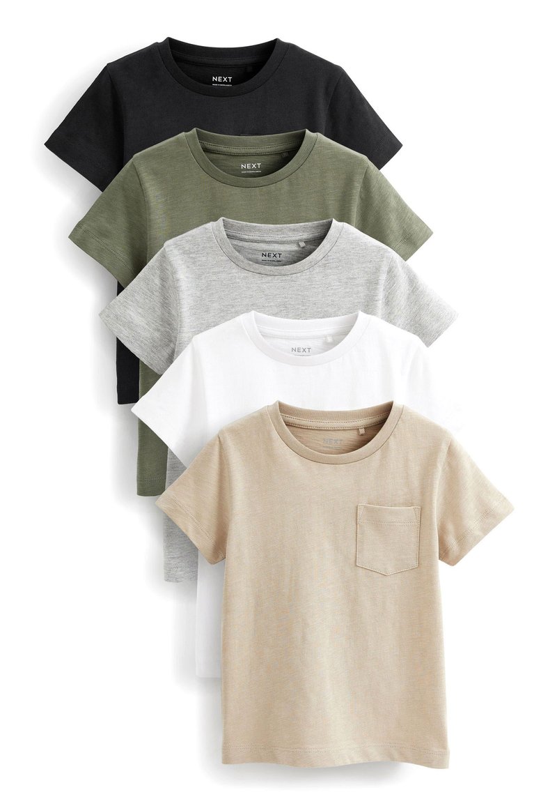 Next - 5 PACK SHORT SLEEVE - T-shirt basic - black grey, Vergroten