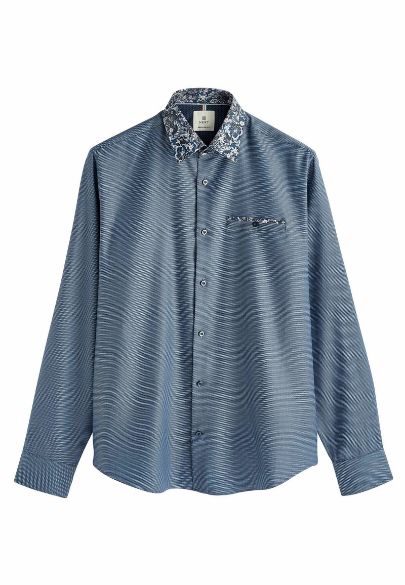 Next TEXTURED TRIMMED REGULAR FIT SINGLE CUFF - Camisa - navy blue
