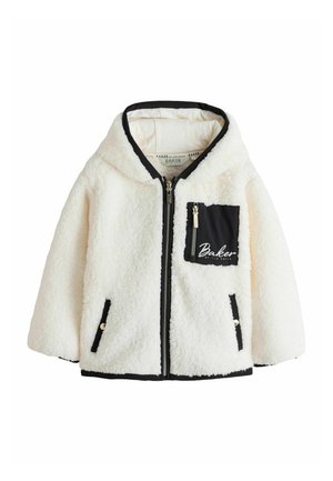 Baker by Ted Baker, CONTRAST OVERSIZED HOODED BORG FLEECE JACKET - Fleecejakke - cream