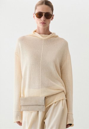 Massimo Dutti, COTTON CUTWORK KNIT SWEATER - Striktrøje - beige