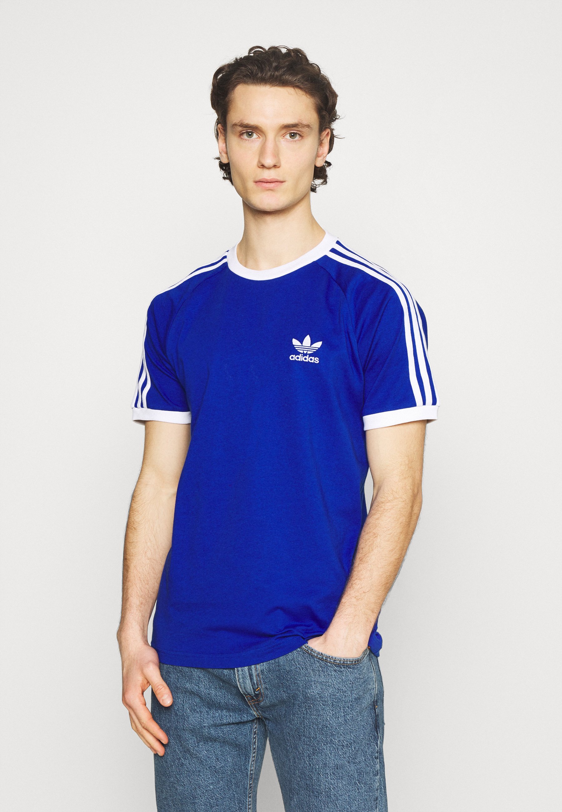 adidas 3 stripes tee blue