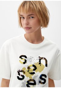 s.Oliver T-Shirt print - ecru