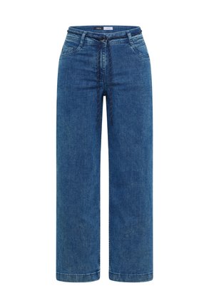 Street One, HIGH WAIST FLARED LEG JEANS IM LOOSE FIT - Wide Leg - mid blue wash