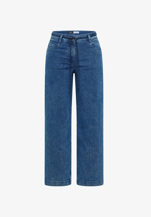 Street One, HIGH WAIST FLARED LEG JEANS IM LOOSE FIT - Wide Leg - mid blue wash