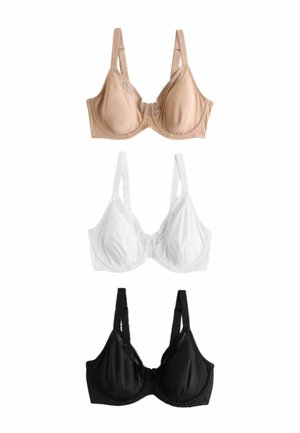 REGULAR FIT - DD+ MINIMISING 3 PACK   - Liemenėlė su lankeliais - black white praline nude