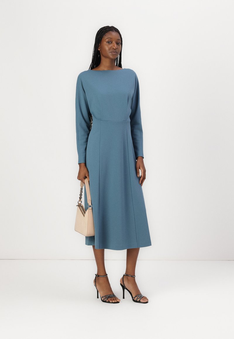 mint green dress women Modest Muslim Women's Vine Embroidered Tulle Formal Dress with Rhinest