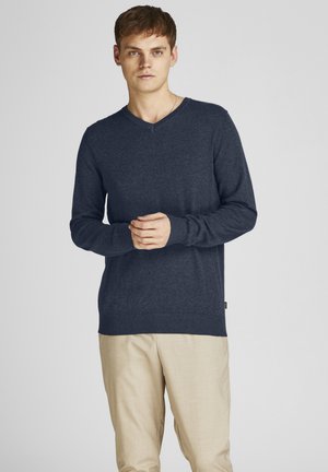 Jack & Jones JJEEMIL V-NECK NOOS - Vesta - blau