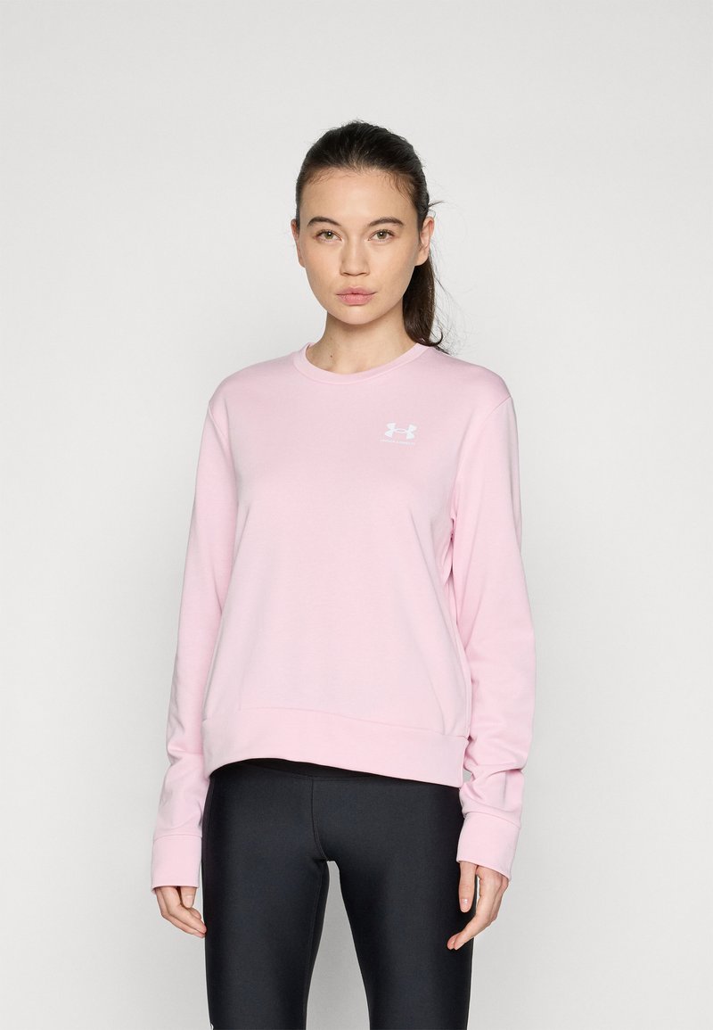 Under Armour - CREW - Sweatshirt - prime pink/white, Agrandir